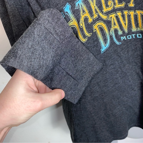 Harley Davidson womens grey long sleeve top with front logo El Paso Texas - Picture 3 of 7